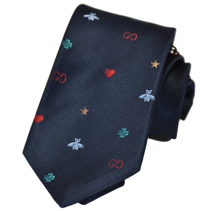 グッチ ネクタイ GUCCI 571819 4E002 4100 ネイビー 7.0×146