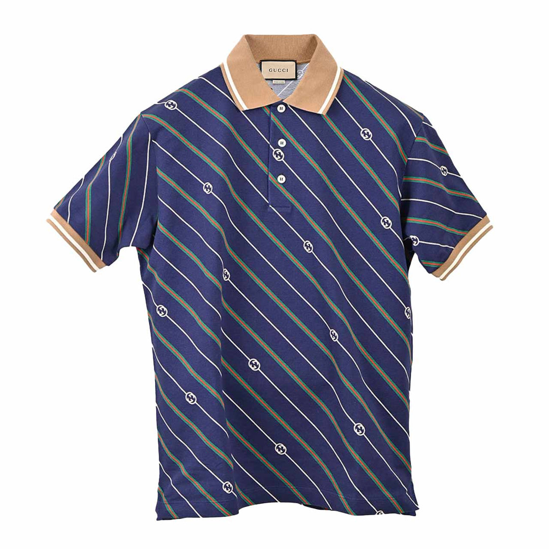 グッチ GUCCI ポロシャツ 717391 XJEWI4672 ネイビー 2023SS メンズ