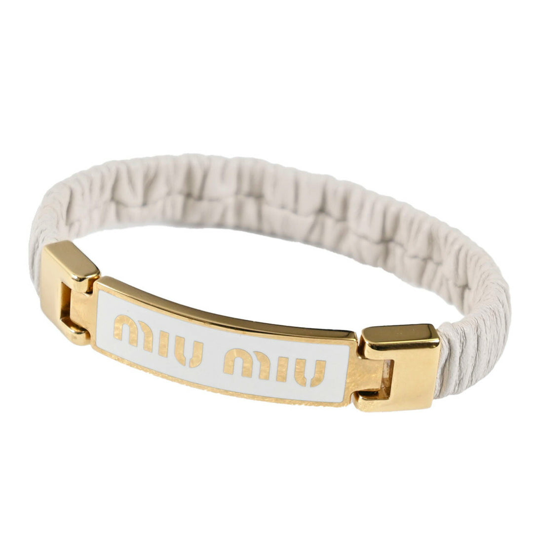 ミュウミュウ MIUMIU ブレスレット 5IB425 2F32 01 BIANCO ホワイト レディース