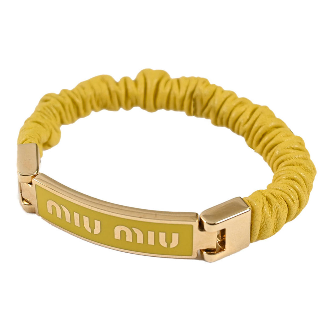 ミュウミュウ MIUMIU ブレスレット 5IB425 2F32 01 PIRITE イエロー レディース
