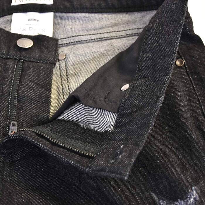 レッド　ヴァレンチノ ダメージ スリムジーンズ RED　VALENTINO NR3DE01C369 ブラック