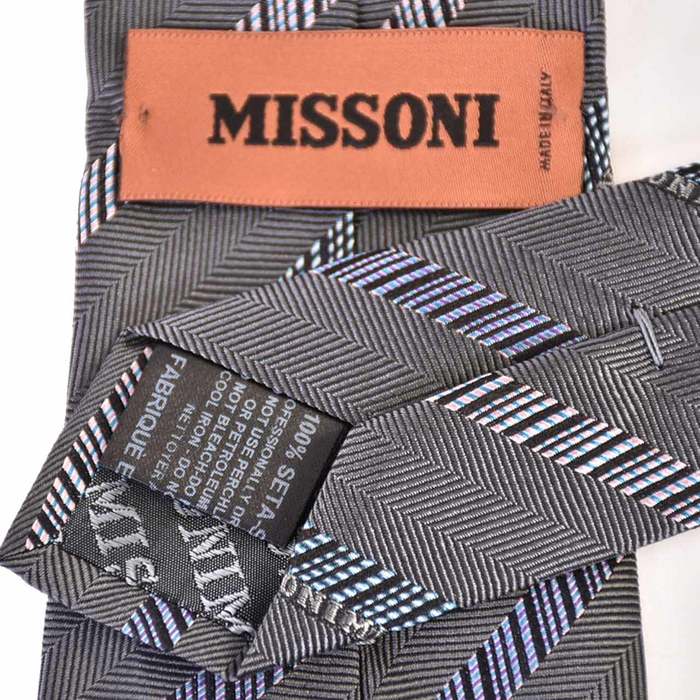 ミッソーニ ネクタイ MISSONI U6641 0004 グレー