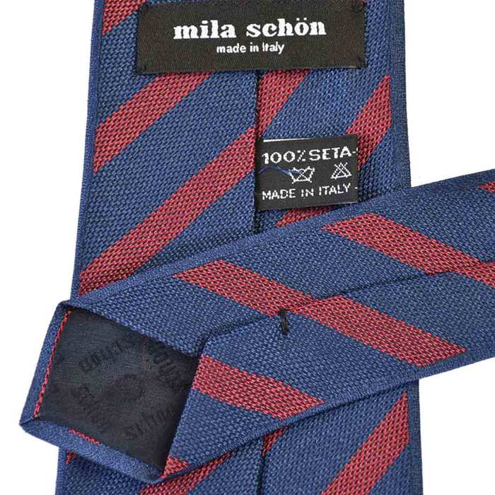 ミラ ショーン ネクタイ MILA SCHON 21804 2 ネイビー　8.5×142