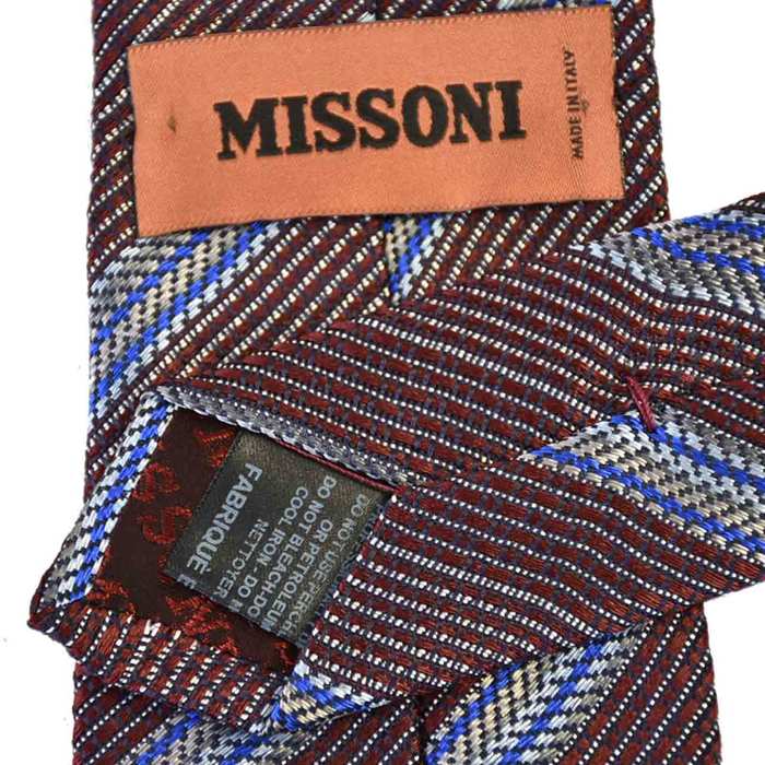 ミッソーニ ネクタイ MISSONI U7058 0001 ブラウン　8.0×146