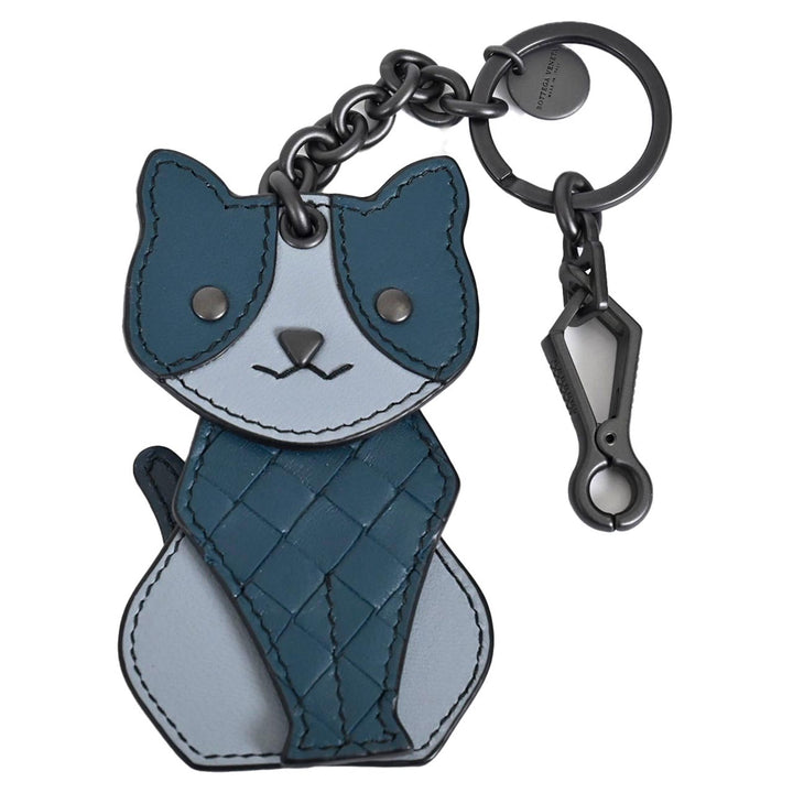 ボッテガ ヴェネタ BOTTEGA VENETA キーリング 猫 523450　V005X 8629 ブルー  メンズ レディース