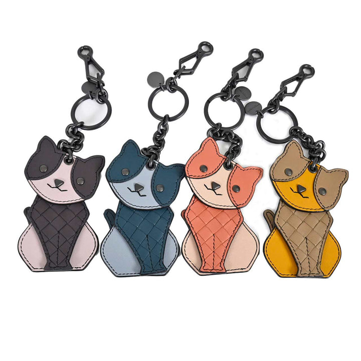 ボッテガ ヴェネタ BOTTEGA VENETA キーリング 猫 523450　V005X 8629 ブルー  メンズ レディース
