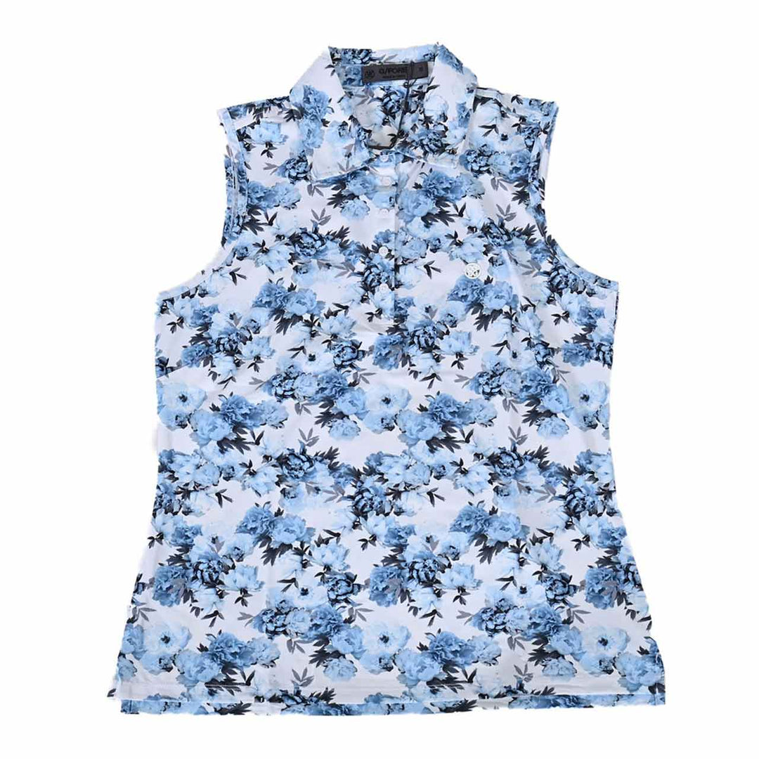 ジーフォア G FORE ポロシャツ PHOTO FLORAL COOLING G4LF23K861B SNOW ホワイト 2023年秋冬 レディース