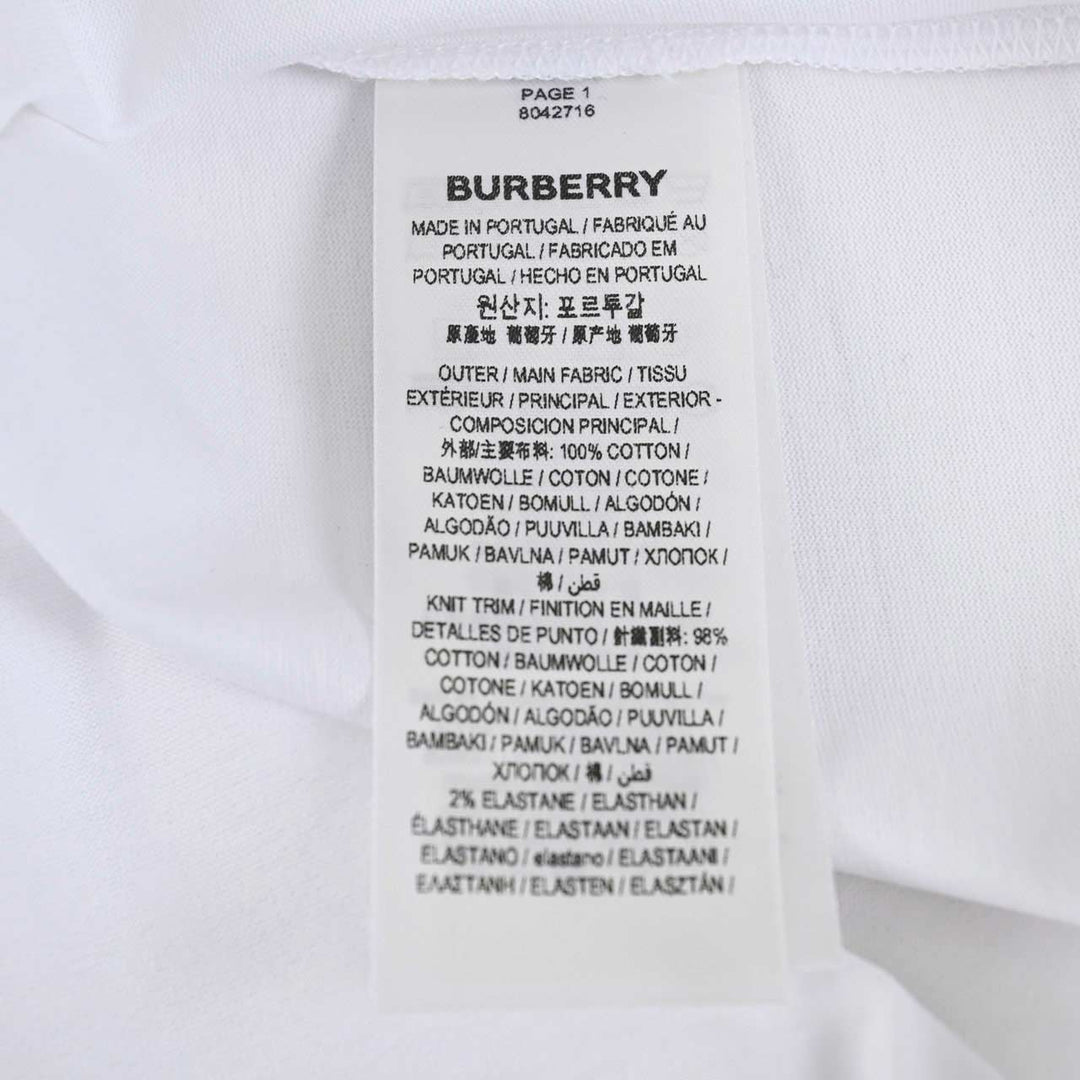 バーバリー BURBERRY Tシャツ 8042716 A1464 ホワイト 秋冬 レディース