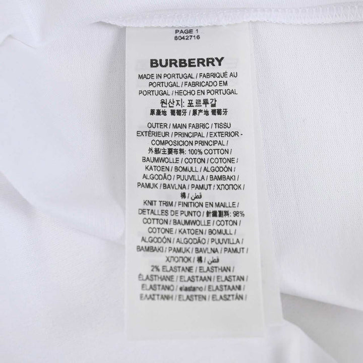 バーバリー BURBERRY Tシャツ 8042716 A1464 ホワイト 秋冬 レディース