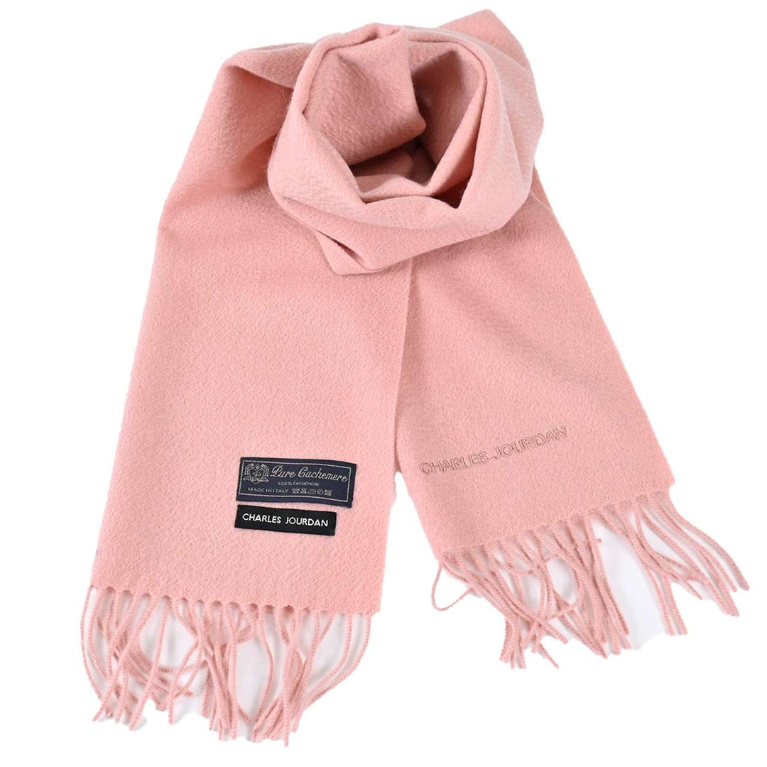 シャルル ジョルダン CHARLES JOURDAN マフラー R9905 100% CASHMERE SOLID 19 ピンク  メンズ レディース