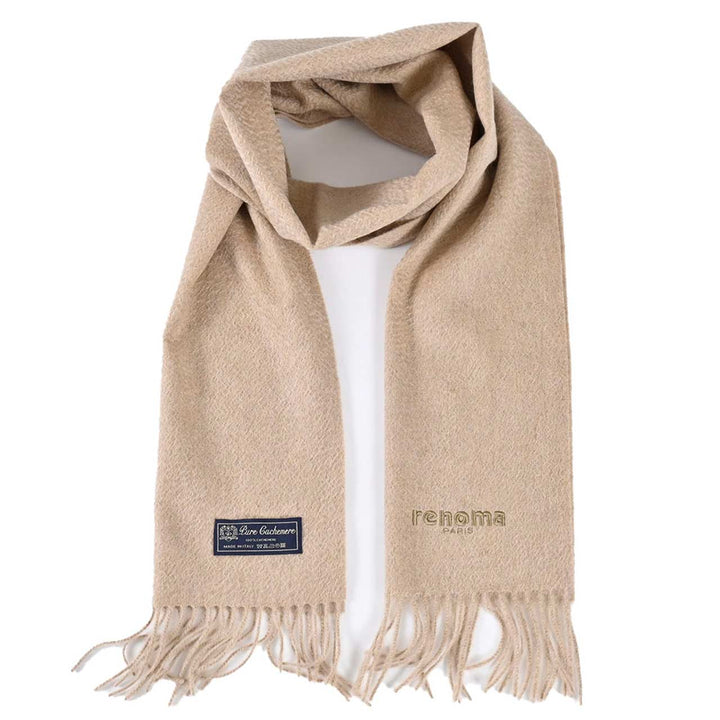 レノマ RENOMA マフラー R9912 PLAIN CASHMERE RBEWH ベージュ  メンズ レディース