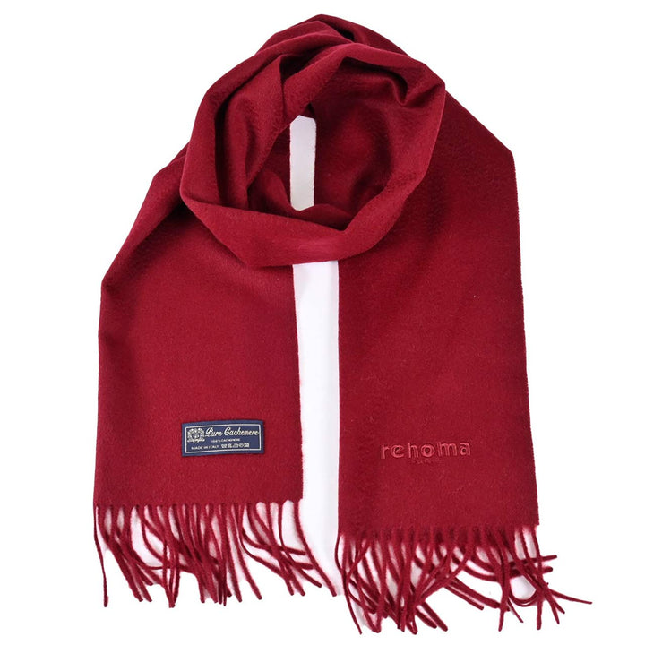 レノマ RENOMA マフラー R9912 PLAIN CASHMERE RWI レッド  メンズ レディース