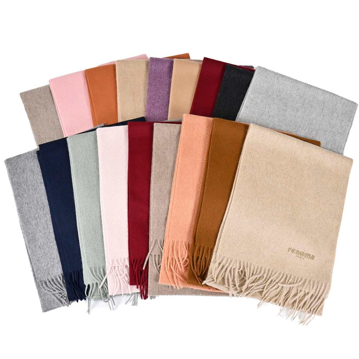 レノマ RENOMA マフラー R9912 PLAIN CASHMERE RWI レッド  メンズ レディース