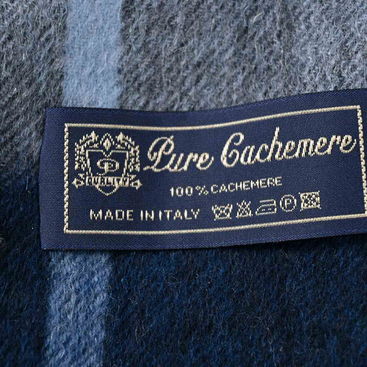 レノマ RENOMA マフラー R9913 CHECK CASHMERE 4 ブルー  メンズ レディース