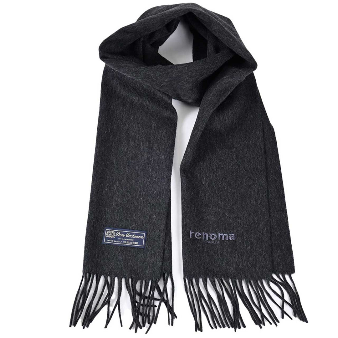 レノマ RENOMA マフラー R9918 PLAIN CASHMERE RCHA グレー  メンズ レディース