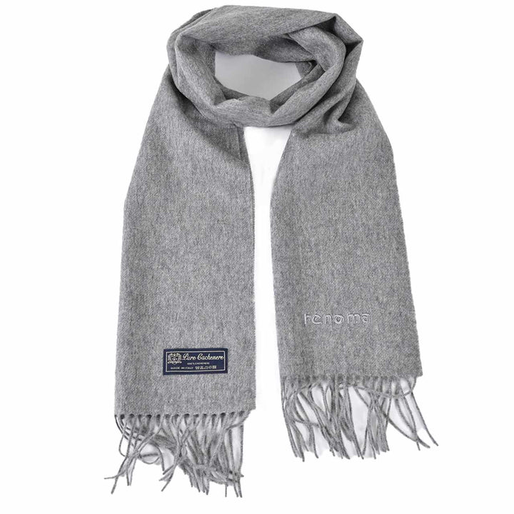 レノマ RENOMA マフラー R9918 PLAIN CASHMERE RMGR グレー  メンズ レディース