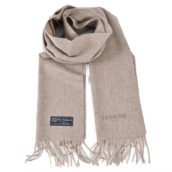 レノマ RENOMA マフラー R9918 PLAIN CASHMERE RMI ベージュ  メンズ レディース