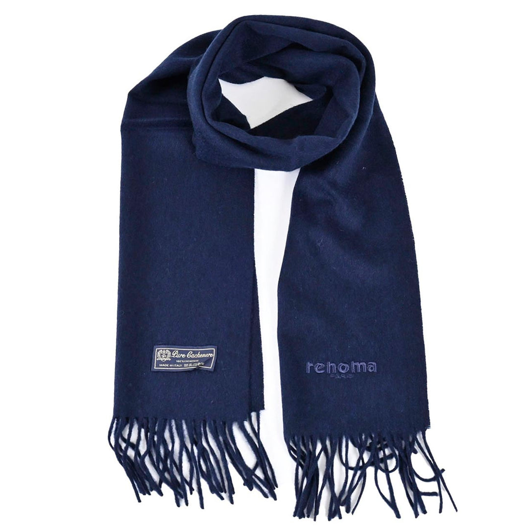レノマ RENOMA マフラー R9918 PLAIN CASHMERE RNV ネイビー  メンズ レディース