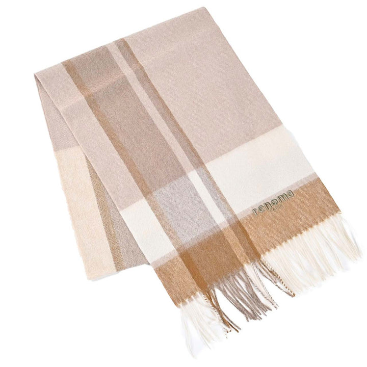 レノマ RENOMA マフラー R9919 CHECK CASHMERE R008 ベージュ  メンズ レディース