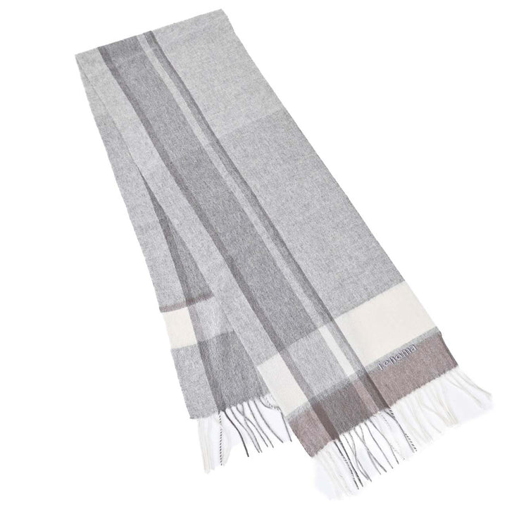 レノマ RENOMA マフラー R9919 CHECK CASHMERE R009 グレー  メンズ レディース