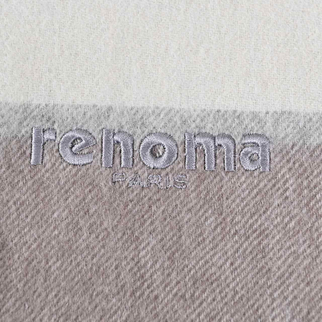 レノマ RENOMA マフラー R9919 CHECK CASHMERE R009 グレー  メンズ レディース
