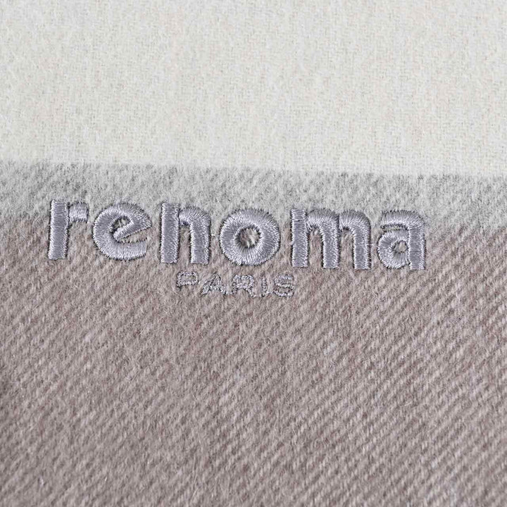 レノマ RENOMA マフラー R9919 CHECK CASHMERE R009 グレー  メンズ レディース