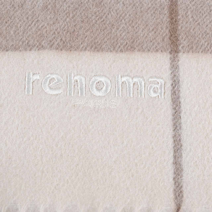 レノマ RENOMA マフラー R9919 CHECK CASHMERE R016 クリーム  メンズ レディース