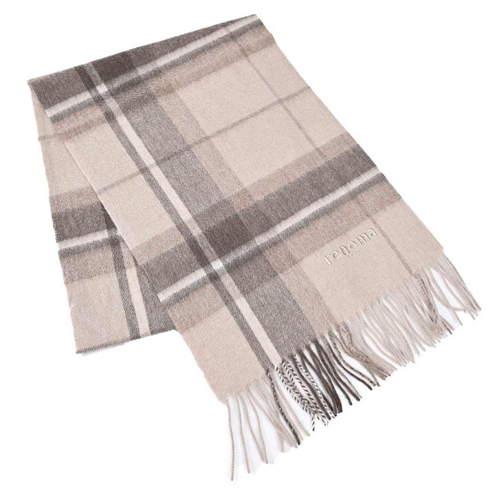 レノマ RENOMA マフラー R9919 CHECK CASHMERE R065 ベージュ  メンズ レディース