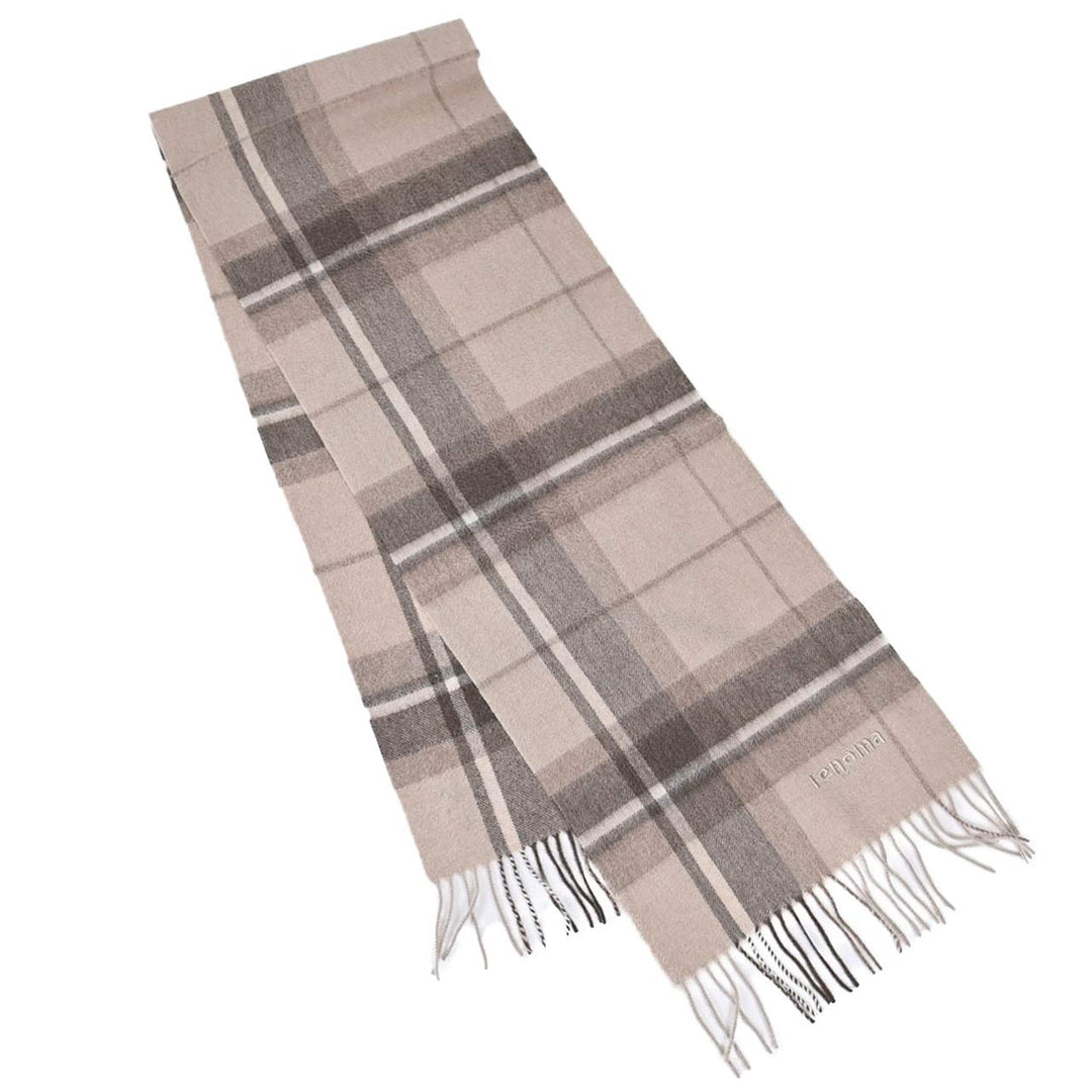 レノマ RENOMA マフラー R9919 CHECK CASHMERE R065 ベージュ  メンズ レディース