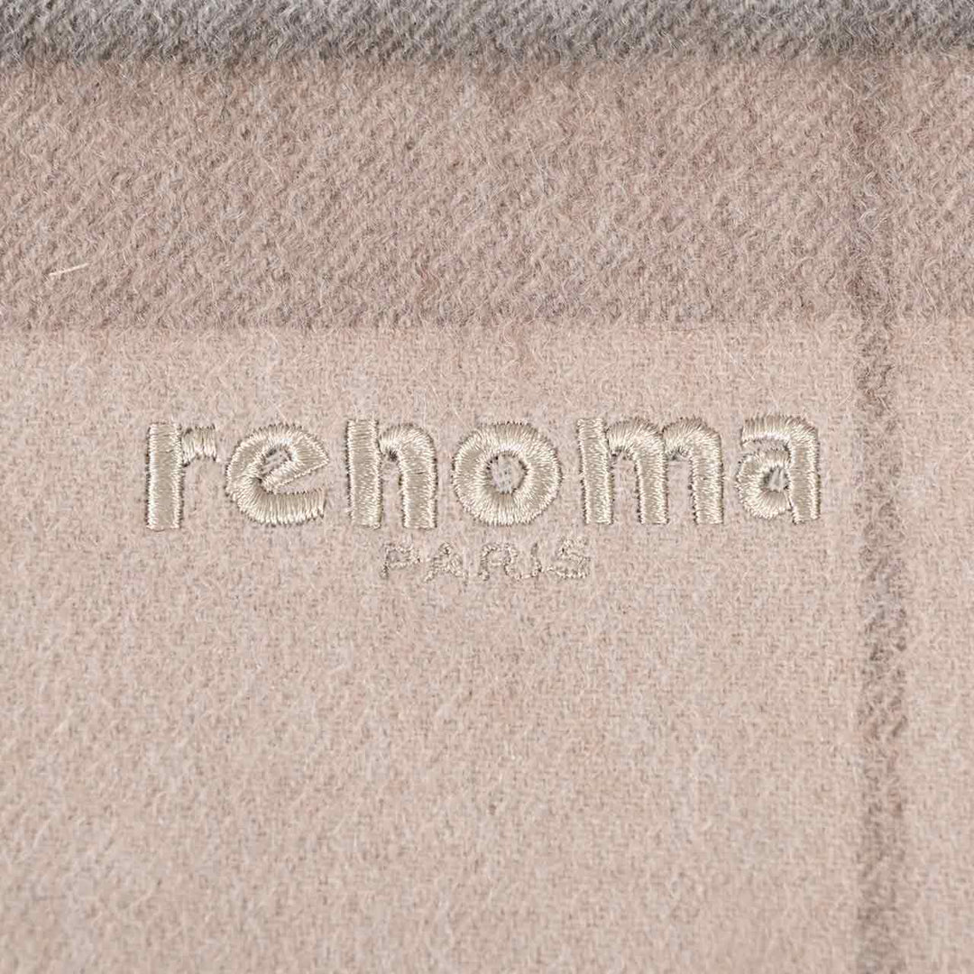 レノマ RENOMA マフラー R9919 CHECK CASHMERE R065 ベージュ  メンズ レディース