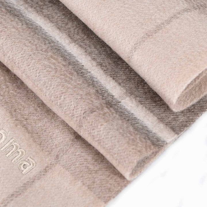 レノマ RENOMA マフラー R9919 CHECK CASHMERE R065 ベージュ  メンズ レディース