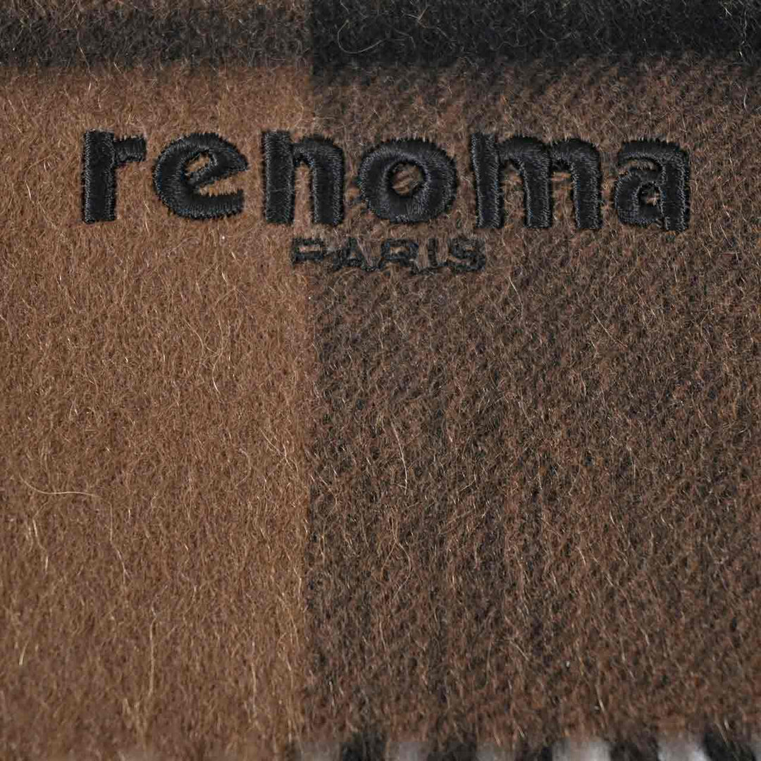 レノマ RENOMA マフラー R9919 CHECK CASHMERE RX5 ブラウン  メンズ レディース