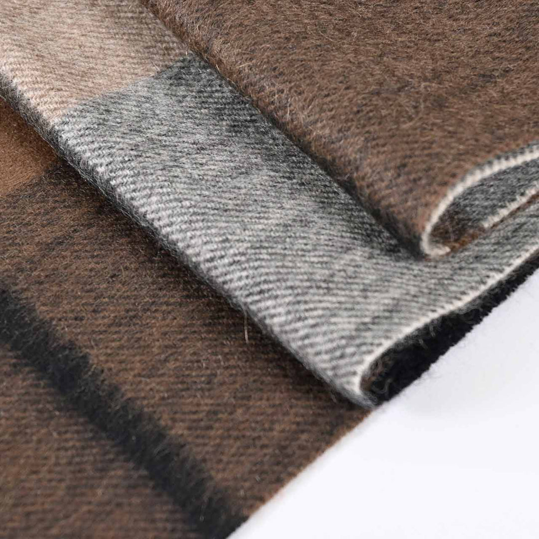 レノマ RENOMA マフラー R9919 CHECK CASHMERE RX5 ブラウン  メンズ レディース