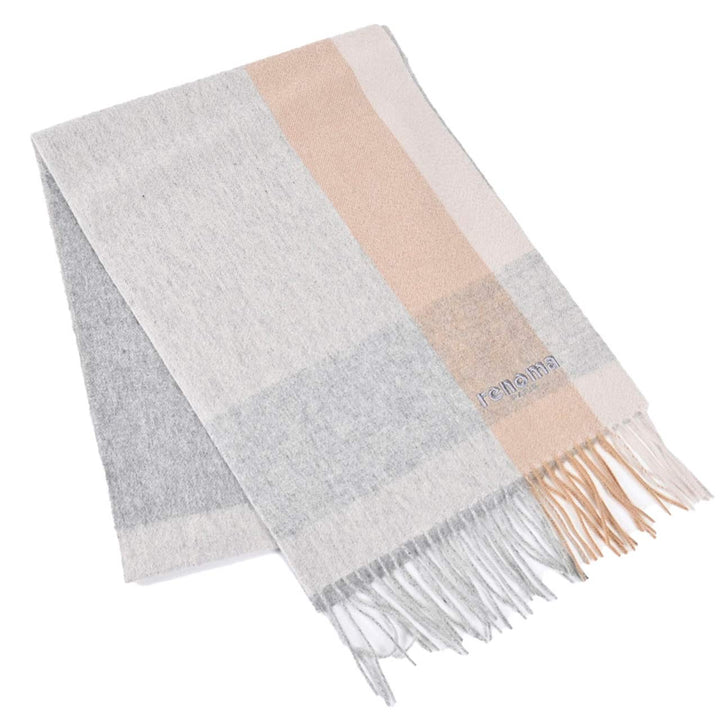 レノマ RENOMA マフラー R9919 CHECK CASHMERE RX7 グレー  メンズ レディース