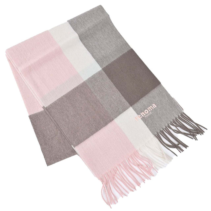 レノマ RENOMA マフラー R9919 CHECK CASHMERE RX9 ピンク  メンズ レディース