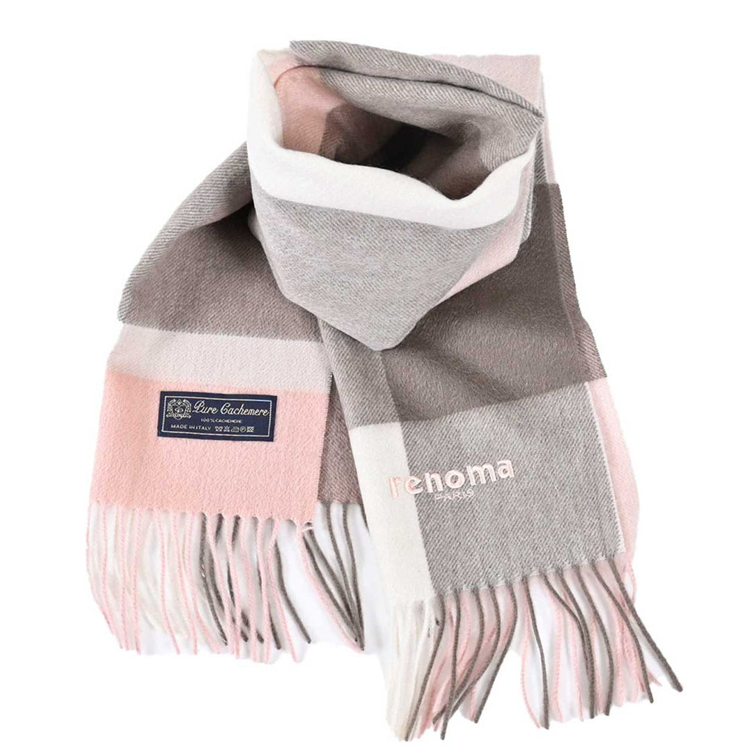 レノマ RENOMA マフラー R9919 CHECK CASHMERE RX9 ピンク  メンズ レディース