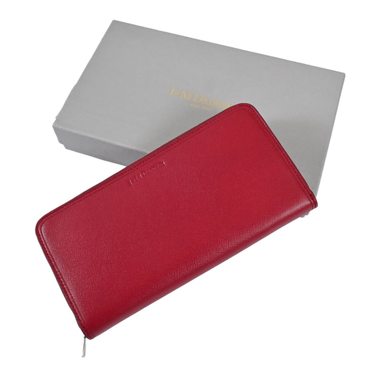 ジェイアンドエム デヴィッドソン J&M DAVIDSON ラウンドファスナー長財布 10221N 7495 BURGUNDY 8480 レッド  メンズ レディース