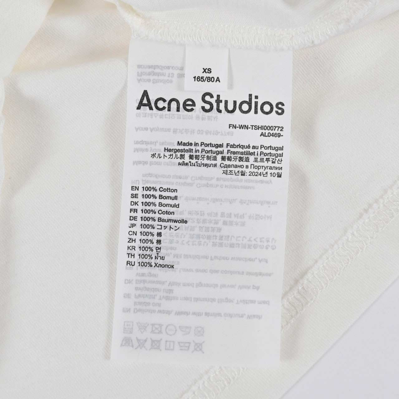 アクネストゥディオズ Acne Studios Tシャツ AL0469 WHITE アクネストゥディオズ Acne Studios Tシャツ AL0469 WHITE