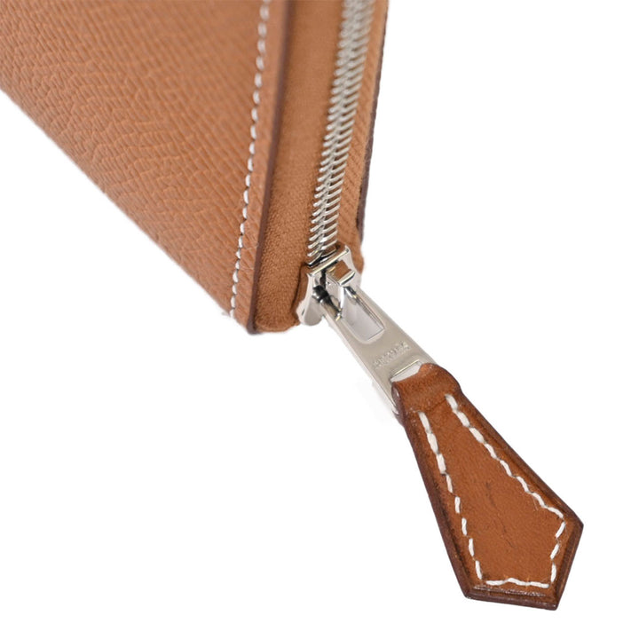 エルメス HERMES ラウンドファスナー長財布 アザップ シルクイン H084387CKAD ブラウン 2025SS レディース