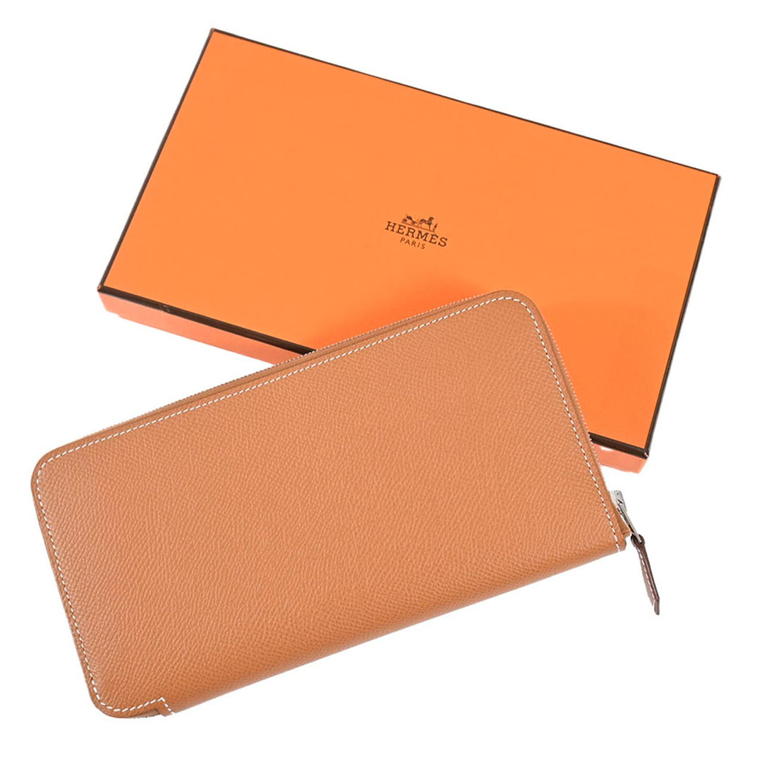 エルメス HERMES ラウンドファスナー長財布 アザップ シルクイン H084387CKAD ブラウン 2025SS レディース