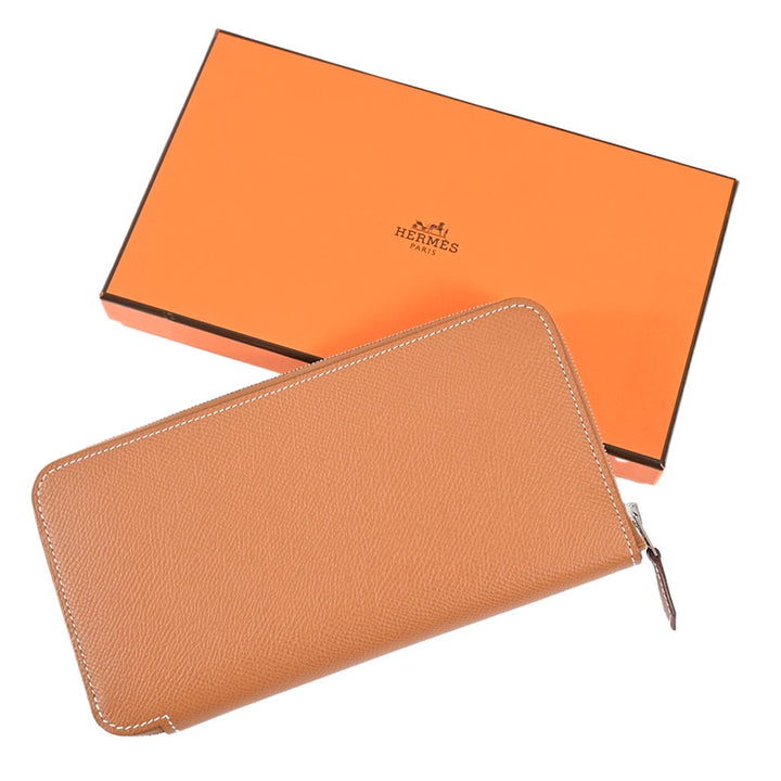 エルメス HERMES ラウンドファスナー長財布 アザップ シルクイン H084387CKAD ブラウン 2025SS レディース