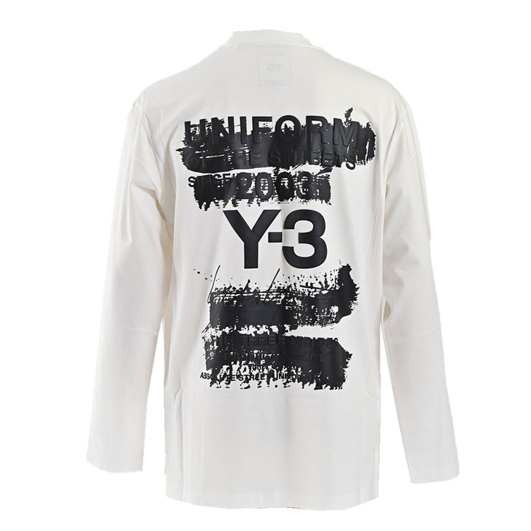 ワイスリー Y-3 クルーネック長袖Ｔシャツ U GFX LS TEE JM3234 ホワイト 2025SS メンズ レディース