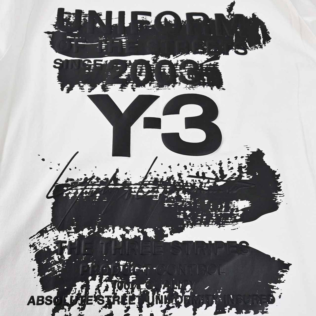 ワイスリー Y-3 クルーネック長袖Ｔシャツ U GFX LS TEE JM3234 ホワイト 2025SS メンズ レディース
