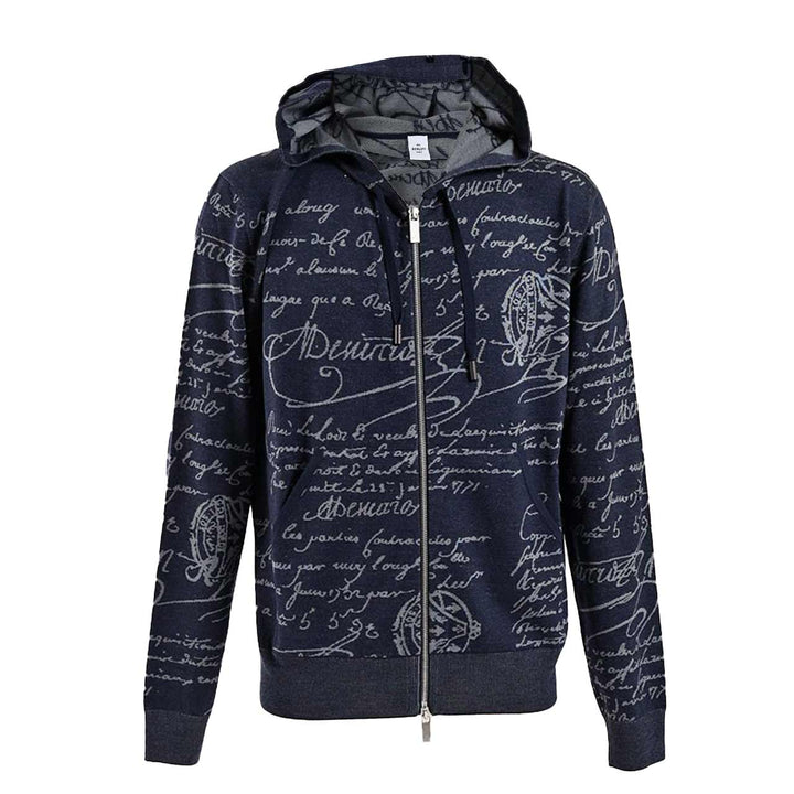 ベルルッティ BERLUTI ジップアップパーカー R28KZL01 001 28F ネイビー 2025SS メンズ