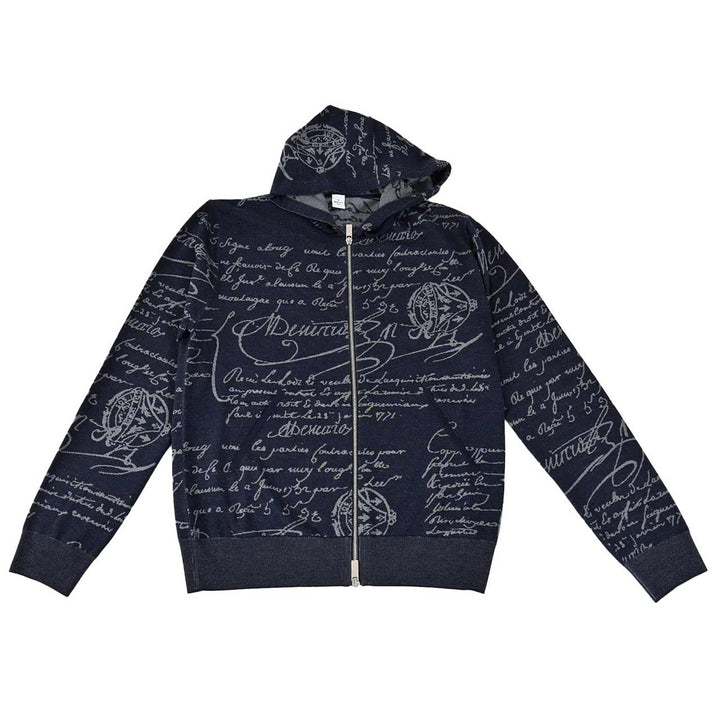 ベルルッティ BERLUTI ジップアップパーカー R28KZL01 001 28F ネイビー 2025SS メンズ