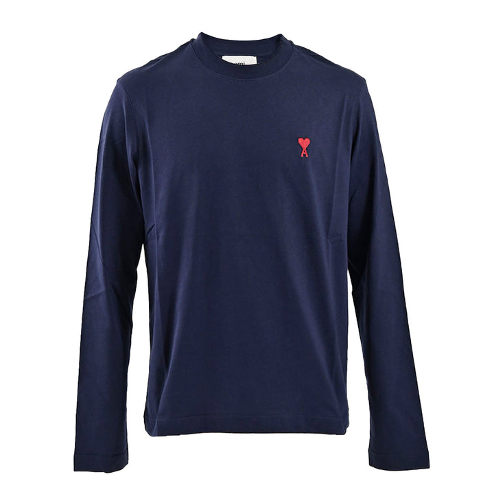 アミ AMI クルーネック長袖Ｔシャツ BFUTS235.724 430 ネイビー 2025SS メンズ