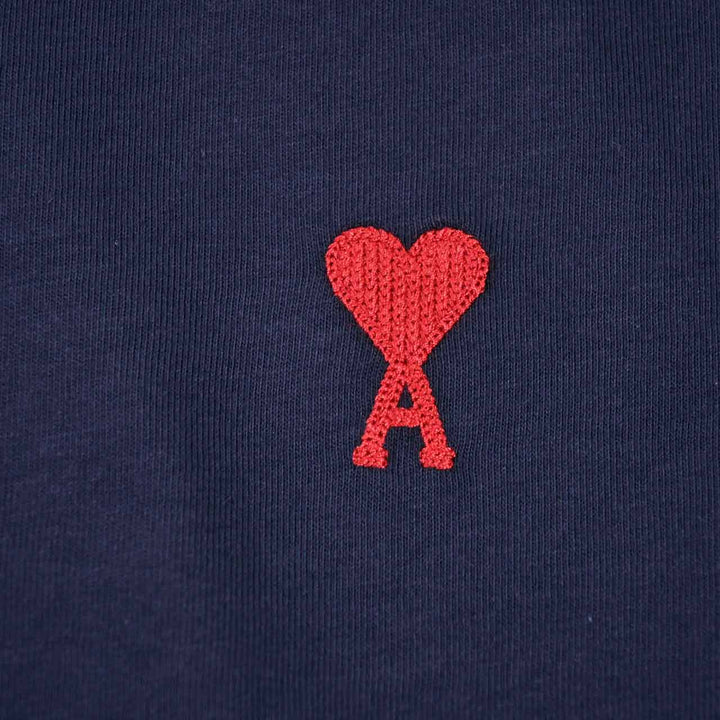 アミ AMI クルーネック長袖Ｔシャツ BFUTS235.724 430 ネイビー 2025SS メンズ