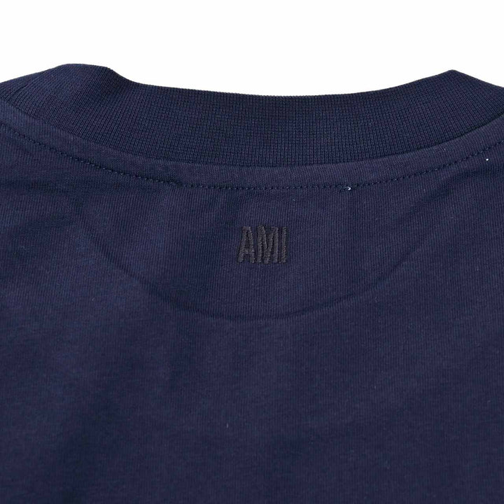 アミ AMI クルーネック長袖Ｔシャツ BFUTS235.724 430 ネイビー 2025SS メンズ