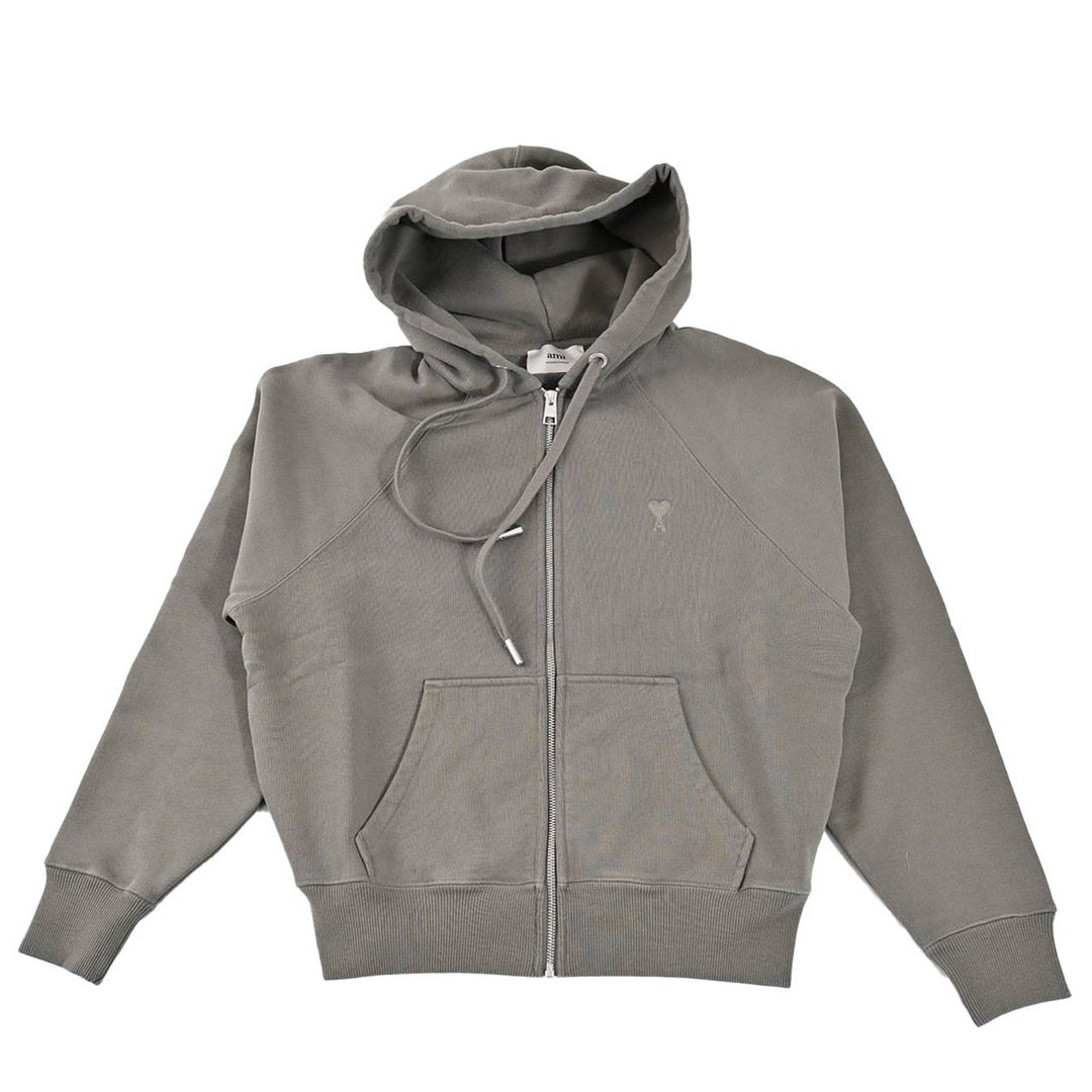 アミ AMI ジップアップパーカー HSW474.747 0953 グリーン 2025SS メンズ