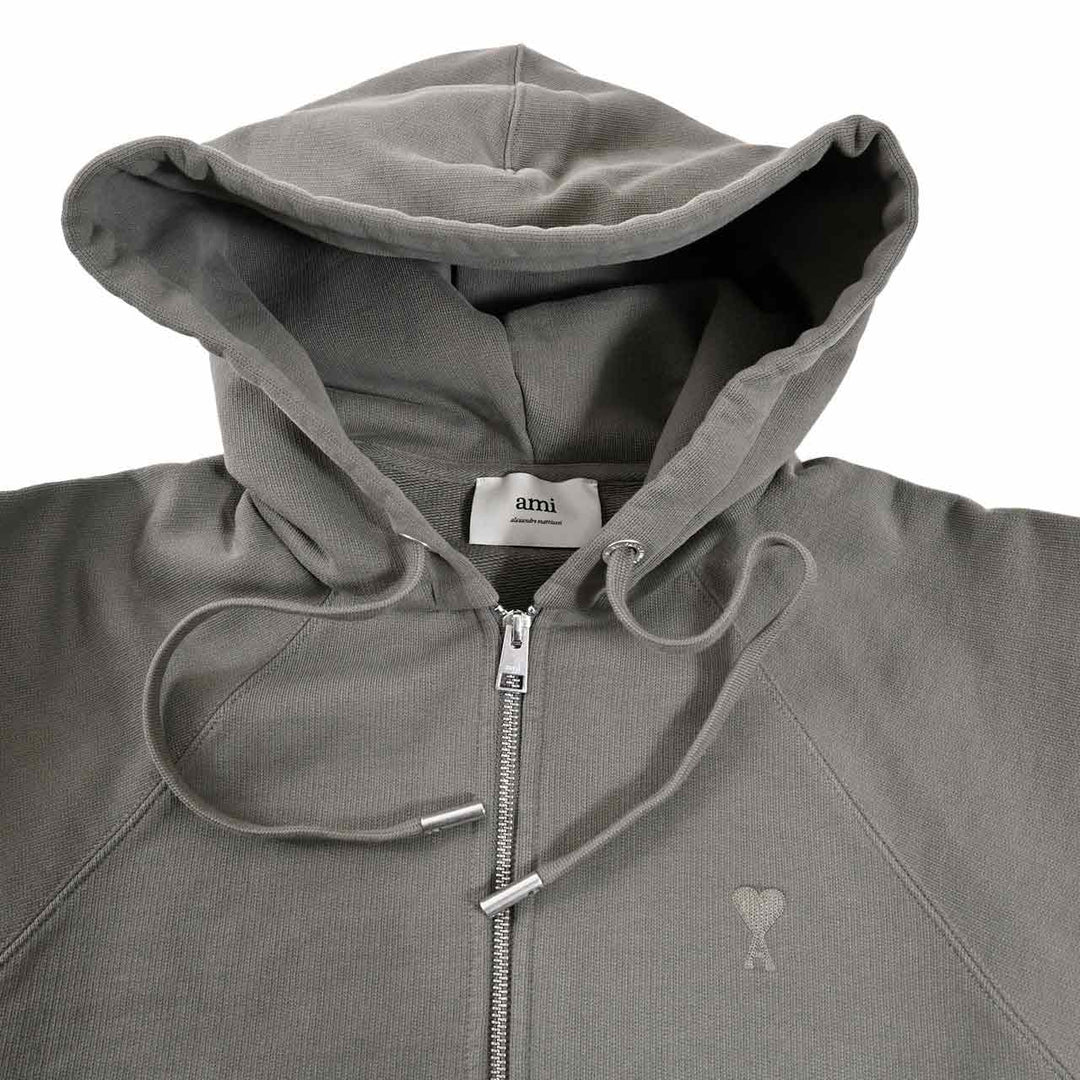 アミ AMI ジップアップパーカー HSW474.747 0953 グリーン 2025SS メンズ